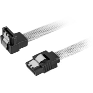 Sharkoon Kabel SATA III 90° sleeve 0.45m weiß