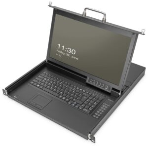 DIGITUS Modulare Konsole 17"HD LCD,16-port CAT5 KVM Deutsch