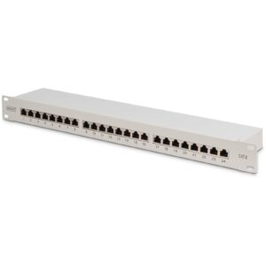DIGITUS Patchpanel 1HE 24-Port Cat6 geschirmt grau