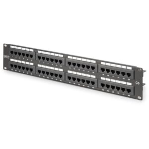 DIGITUS Patchpanel 2HE 48-Port Cat6 ungeschirmt schwarz