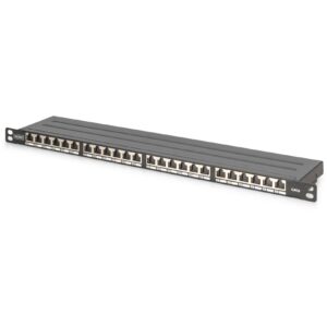 DIGITUS Patchpanel 0,5HE 24-Port Cat6 geschirmt schwarz