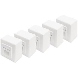 DIGITUS Aufputzdose Cat6 2xRJ45 geschirmt 5er Set weiss