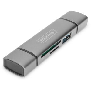 DIGITUS Reader USB-C + USB 3.0, SD + Micro SD + USB3.0 OTG