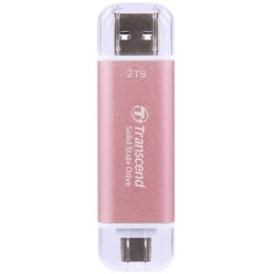 TRANSCEND ESD310P 2TB External SSD USB 10Gbps Type C/A Pink