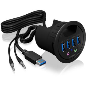 HUB Tisch-Hub 4x USB 3.0 Type-A mit Audio Ein-/Ausgang ICY BOX