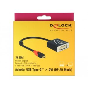 DELOCK Adapter USB Type-C Stecker > DVI Buchse DP Alt Mode 4K 30 Hz