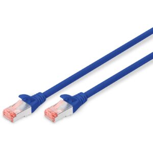 DIGITUS Patchkabel Cat6 S/FTP 2xRJ45 0.25m blau Hebelschutz Polybeutel