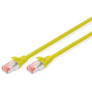 DIGITUS Patchkabel Cat6 S/FTP 2xRJ45 5.0m gelb Hebelschutz Polybeutel