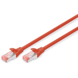 DIGITUS Patchkabel Cat6 S/FTP 2xRJ45 10.0m rot Hebelschutz Polybeutel